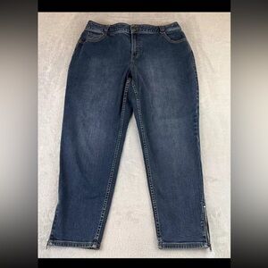 Lane Bryant womens Genius Fit medium wash blue denim ankle jeans size 18